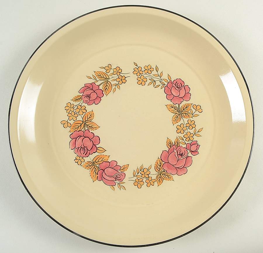 Plum Rose 12" Chop Plate (Round Platter) by Fashion Manor-1