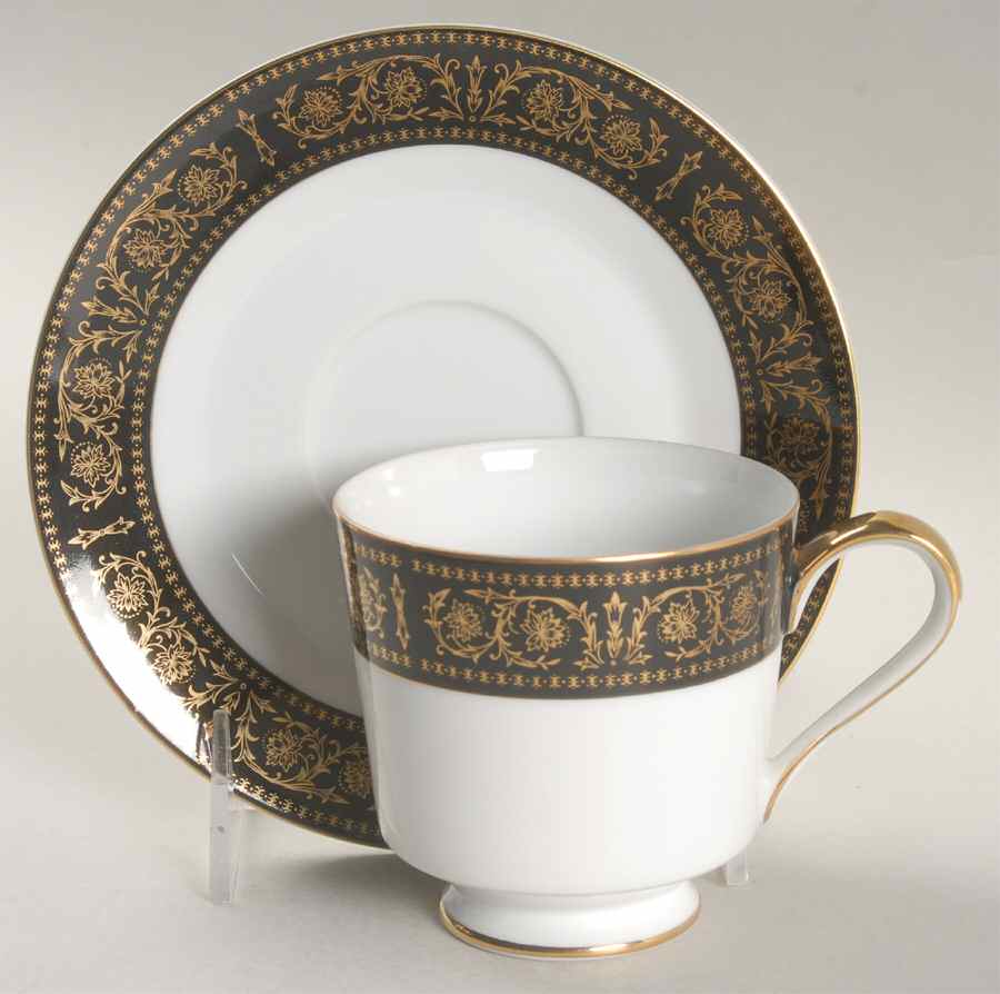 Rhapsody Footed Cup & Saucer Set by Fashion Manor-1