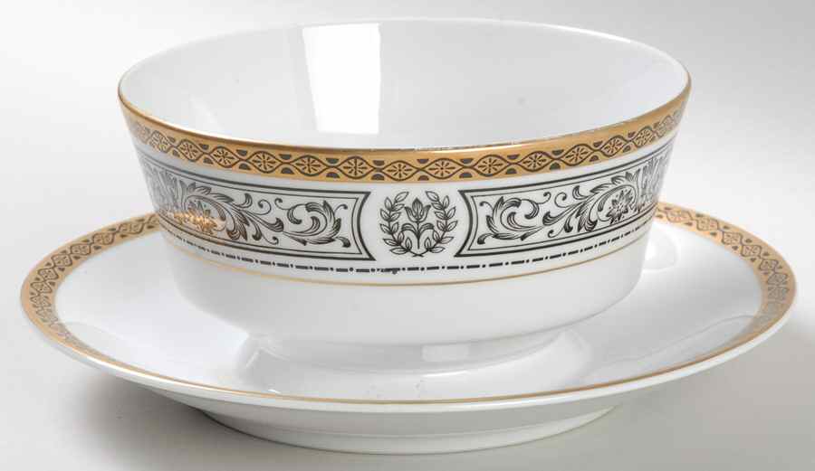 Romanesque Gravy Boat with Attached Underplate by Fashion Manor-1