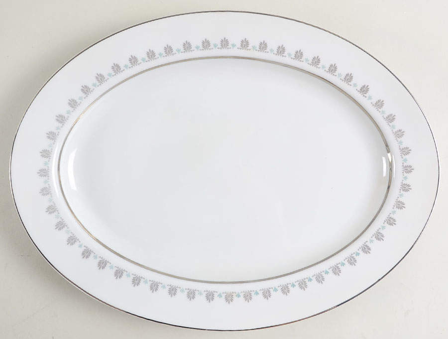 Silver Spruce 14" Oval Serving Platter by Fashion Manor-1