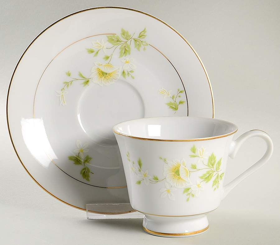 Summertime Footed Cup & Saucer Set by Fashion Manor-1