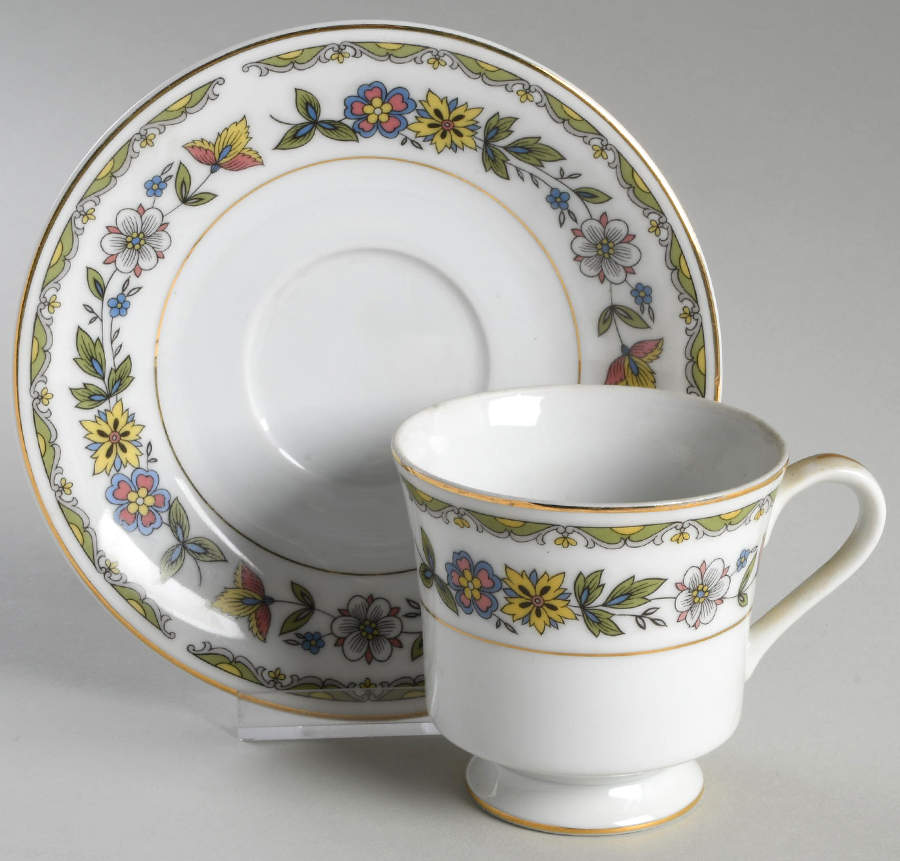 Tivoli Footed Cup & Saucer Set by Fashion Manor-1