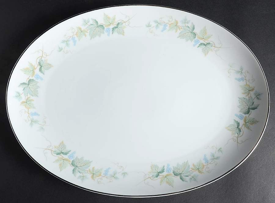 Vineyard 14" Oval Serving Platter by Fashion Manor-1
