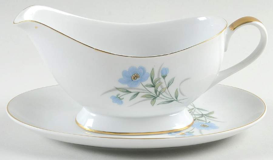 Wild Flower Gravy Boat & Underplate/Relish by Fashion Manor-1