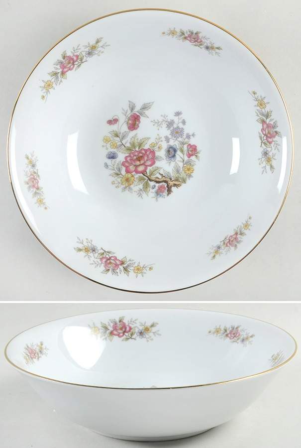 Wood Flower 9" Round Vegetable Bowl by Fashion Manor-1
