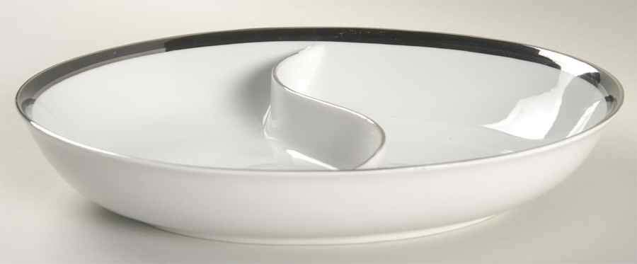 Elegance 10" Oval Divided Vegetable Bowl by Fashion Royale-1