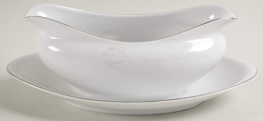 Remembrance Gravy Boat with Attached Underplate by Fashion Royale-1