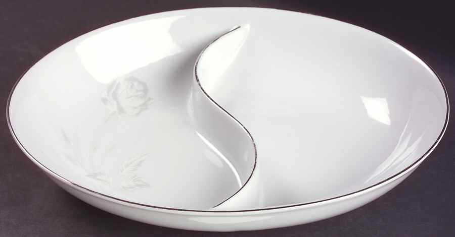 Remembrance 10" Oval Divided Vegetable Bowl by Fashion Royale-1
