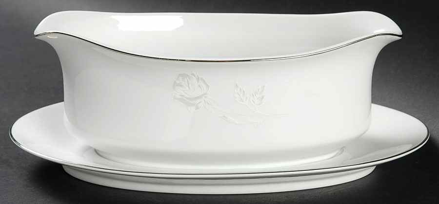 Remembrance Gravy Boat with Attached Underplate by Fashion Royale-1