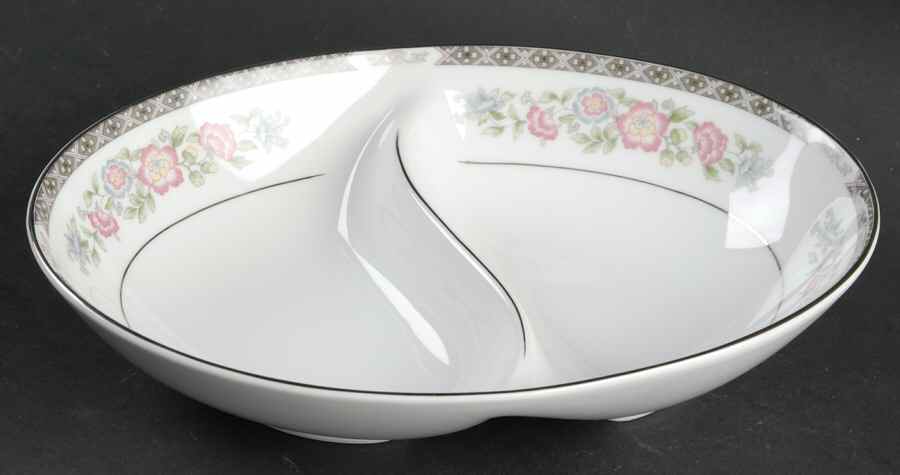Rhapsody 10" Oval Divided Vegetable Bowl by Fashion Royale-1