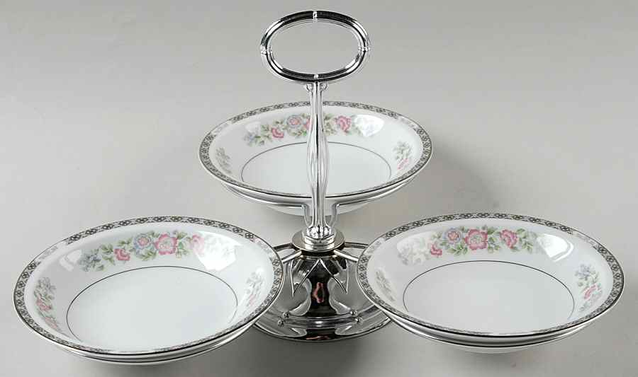 Rhapsody 7" x 12" 3-Part Relish & Metal Stand (FR) HC by Fashion Royale-1