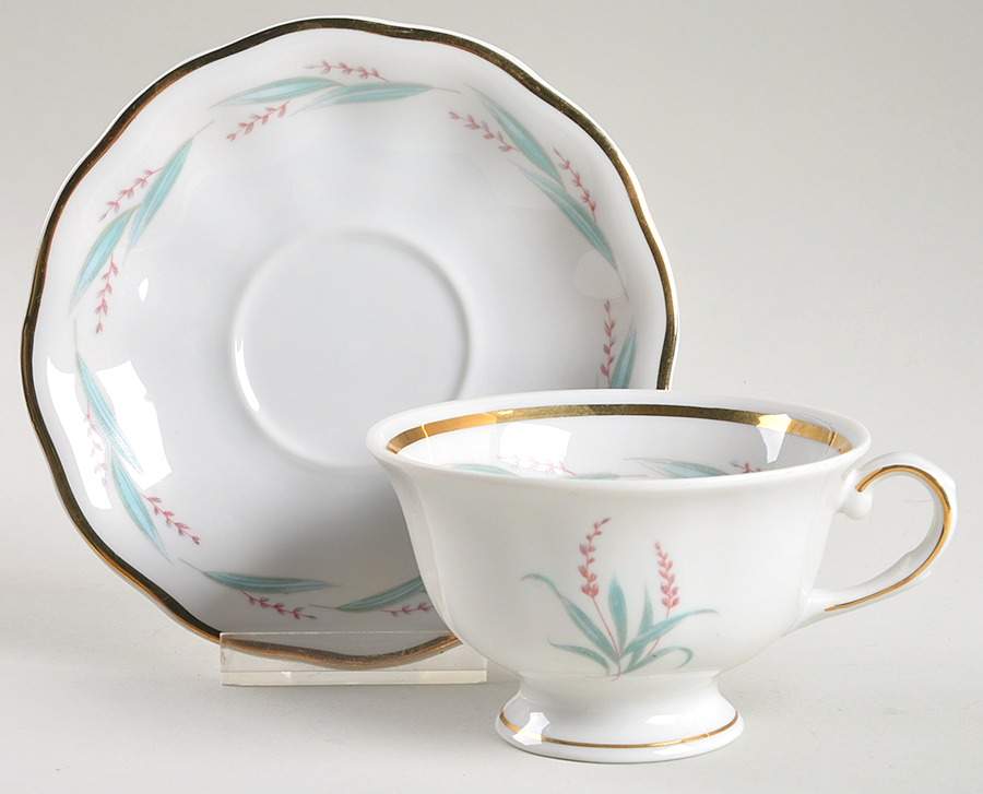 Celina (Gold Trim) Footed Cup & Saucer Set by Favolina-Karolina-1