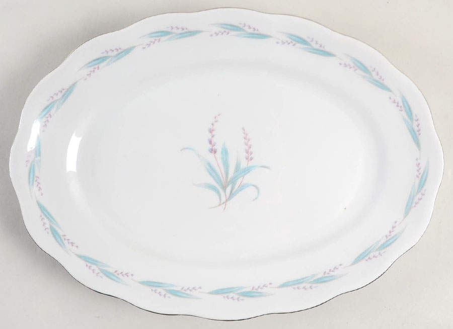 Celina (Platinum Trim) 13" Oval Serving Platter by Favolina-Karolina-1