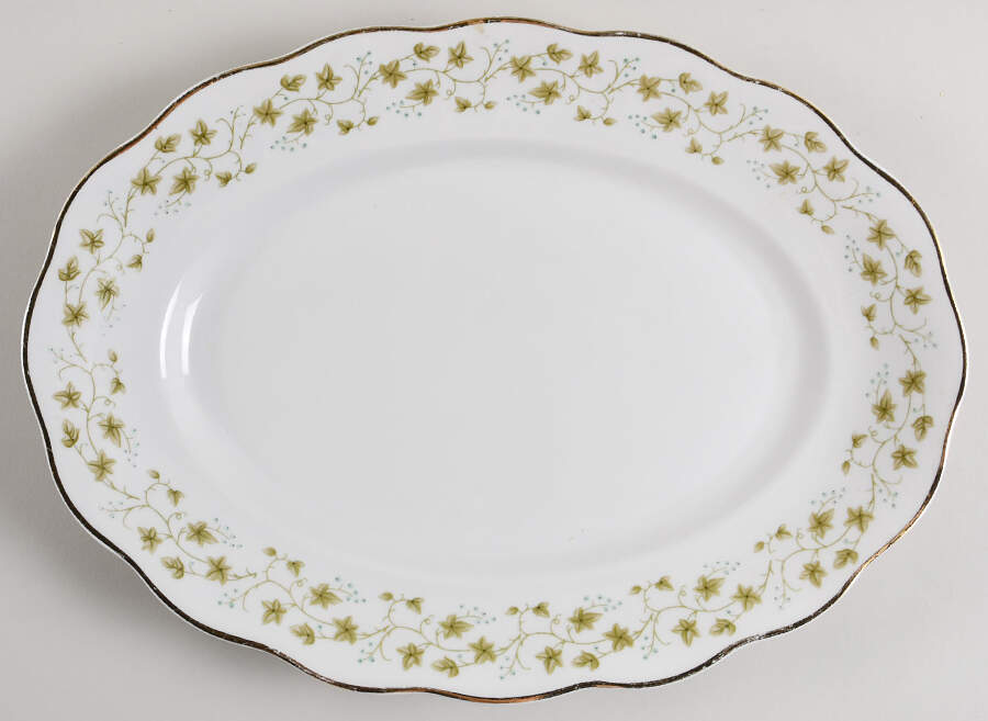 Diana (1-16" Gold Trim) 15" Oval Serving Platter by Favolina-Karolina-1