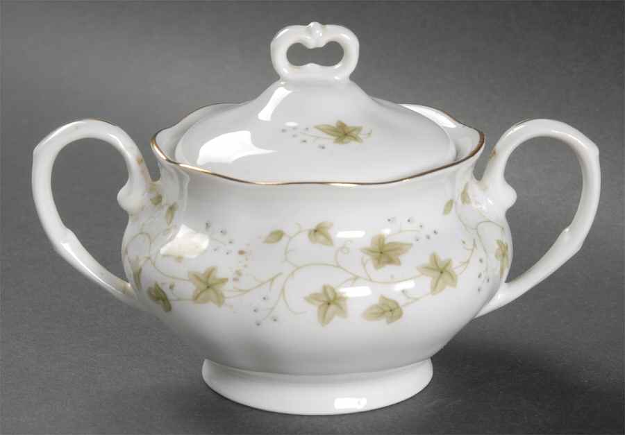 Diana (1-16" Gold Trim) Sugar Bowl & Lid by Favolina-Karolina-1