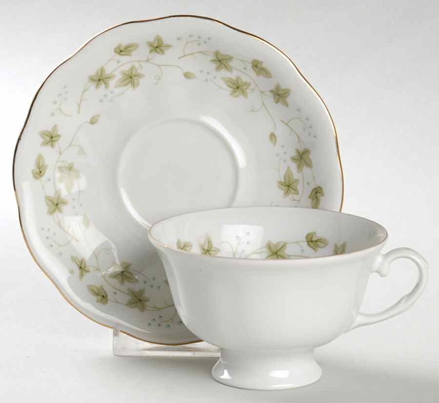 Diana (1-16" Gold Trim) Footed Cup & Saucer Set by Favolina-Karolina-1