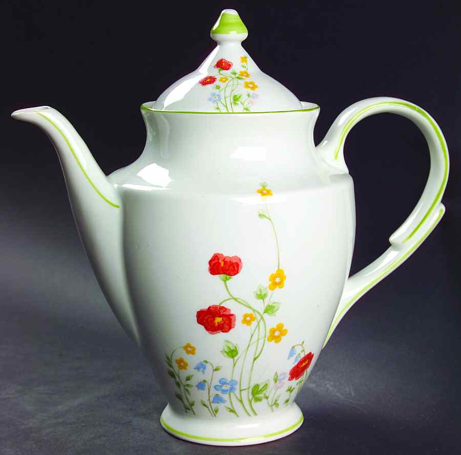 English Flowers Coffee Pot & Lid by Favolina-Karolina-1