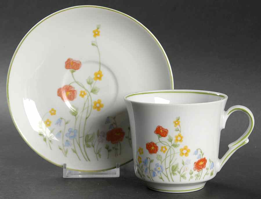 English Flowers Flat Cup & Saucer Set by Favolina-Karolina-1