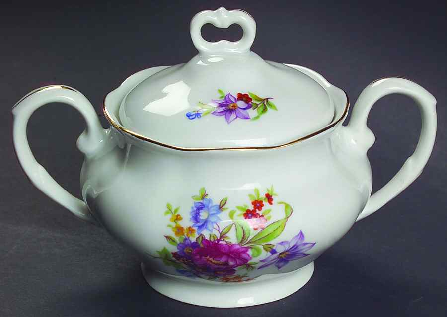 Meisen Flower Sugar Bowl & Lid by Favolina-Karolina-1