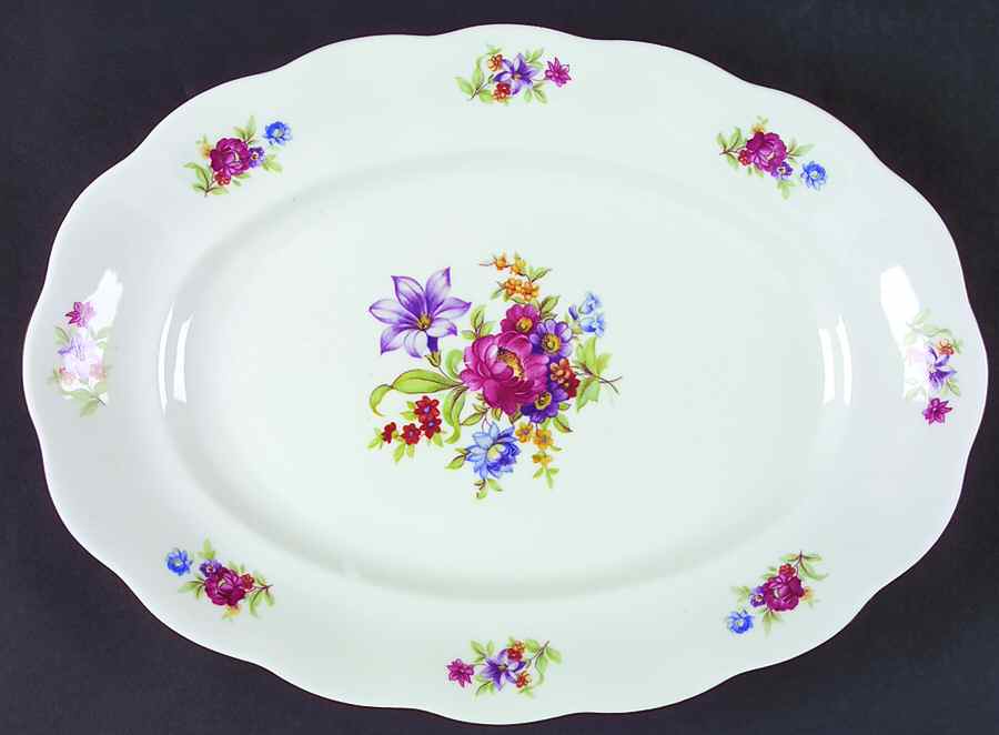 Meisen Flower 14" Oval Serving Platter by Favolina-Karolina-1