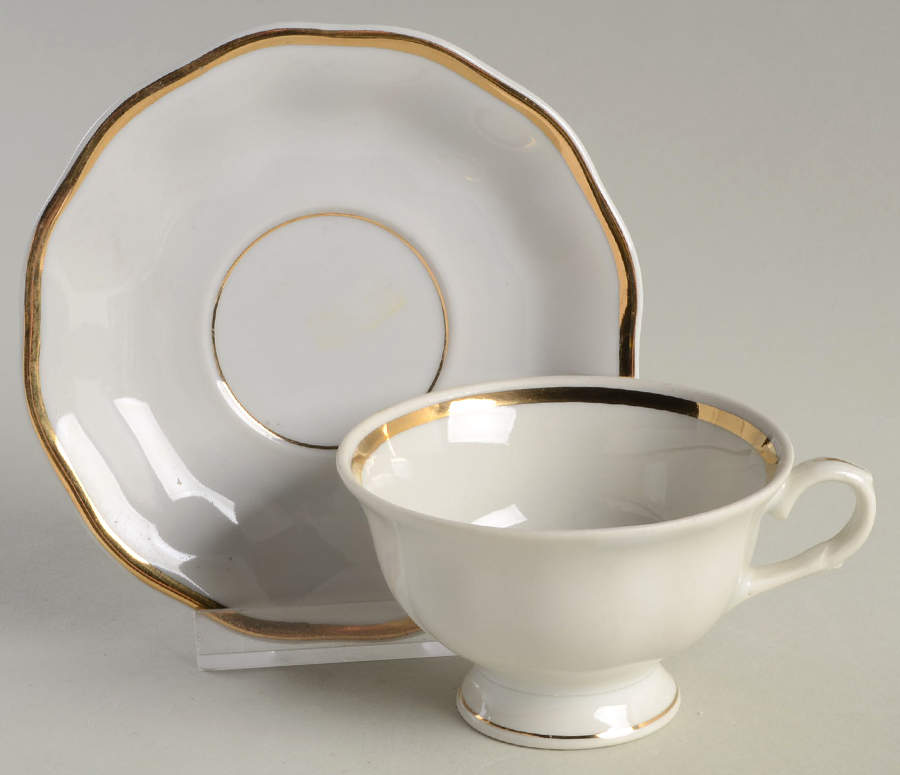 Golden Wedding Footed Demitasse Cup & Saucer Set by Favolina-Karolina-1