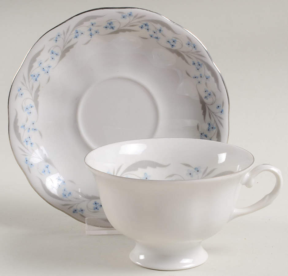 Harmony (Platinum Trim) Footed Cup & Saucer Set by Favolina-Karolina-1