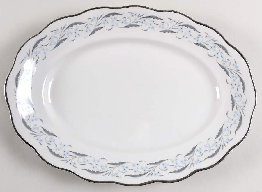 Harmony (Platinum Trim) 15" Oval Serving Platter by Favolina-Karolina-1