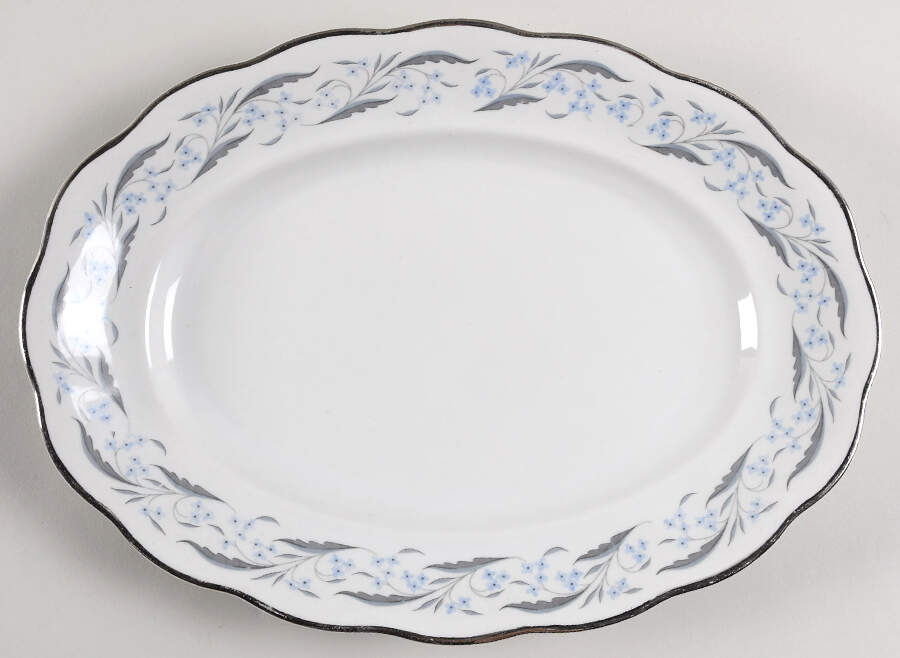 Harmony (Platinum Trim) 13" Oval Serving Platter by Favolina-Karolina-1