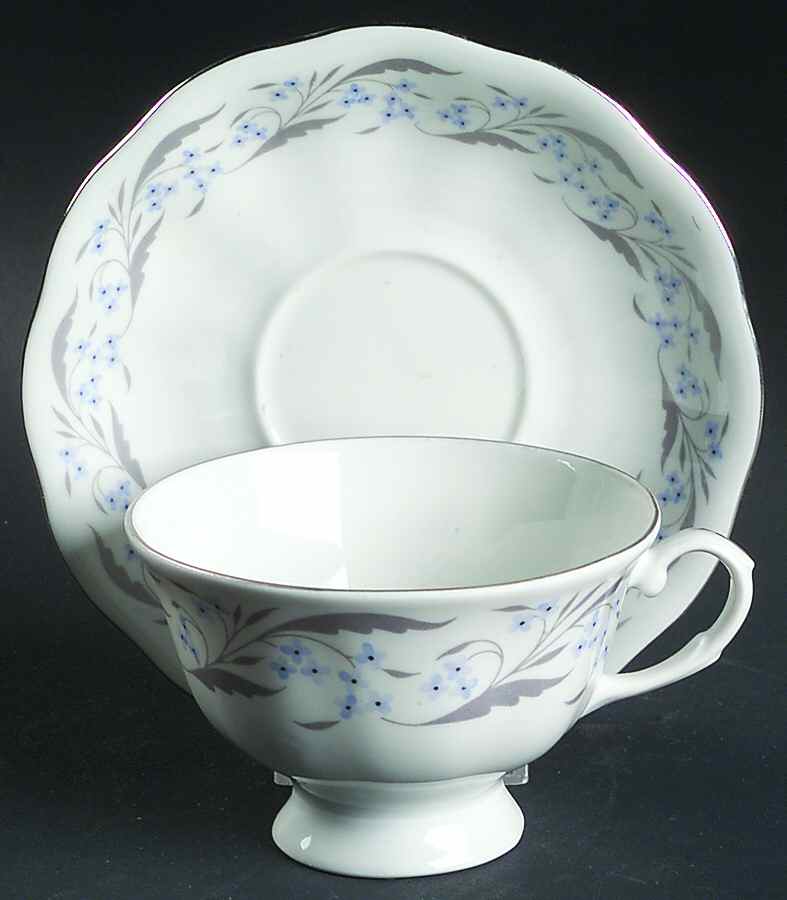 Harmony (Platinum Trim) Footed Cup & Saucer Set by Favolina-Karolina-1