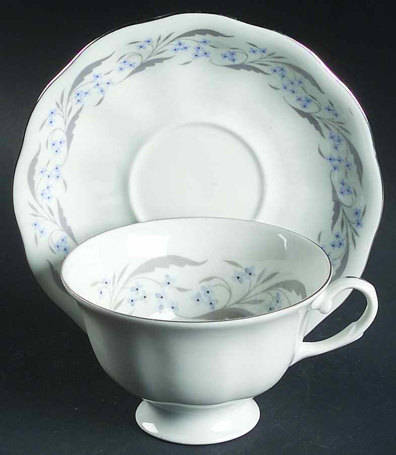 Harmony (Platinum Trim) Footed Cup & Saucer Set by Favolina-Karolina-1