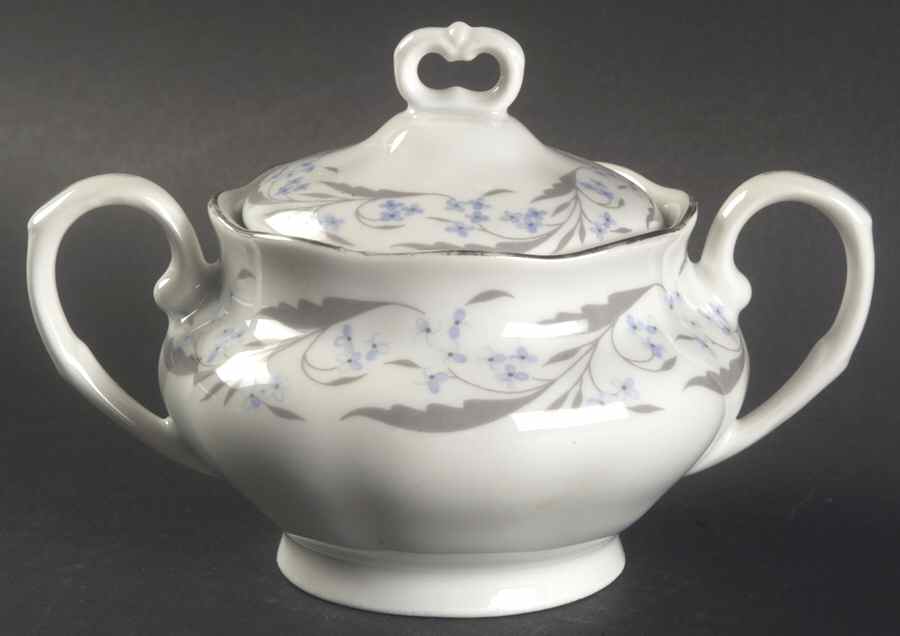 Harmony (Platinum Trim) Sugar Bowl & Lid by Favolina-Karolina-1