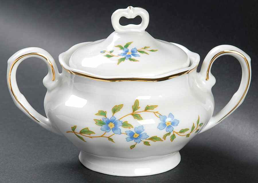 Maria (Gold Trim) Sugar Bowl & Lid by Favolina-Karolina-1