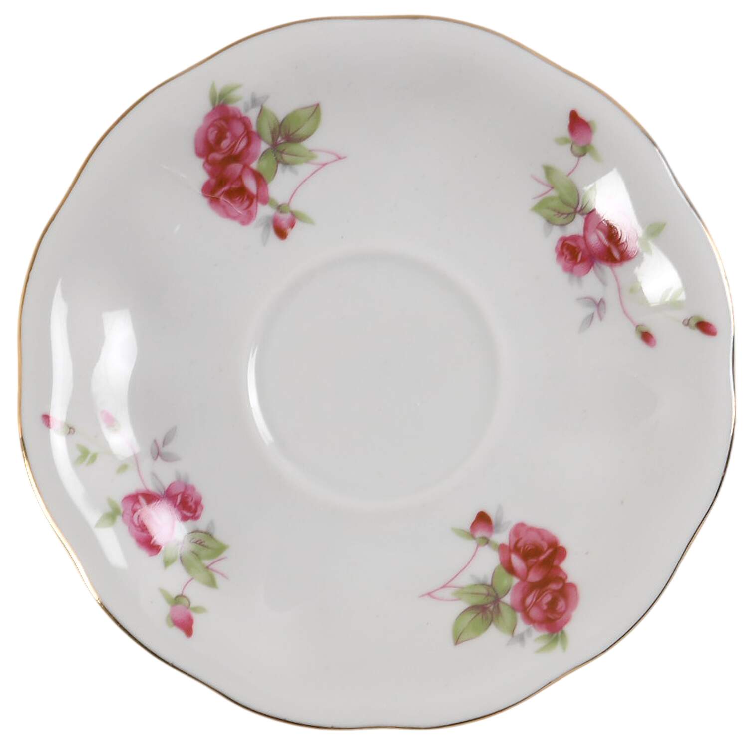 Rosebud Red Saucer by Favolina-Karolina-1
