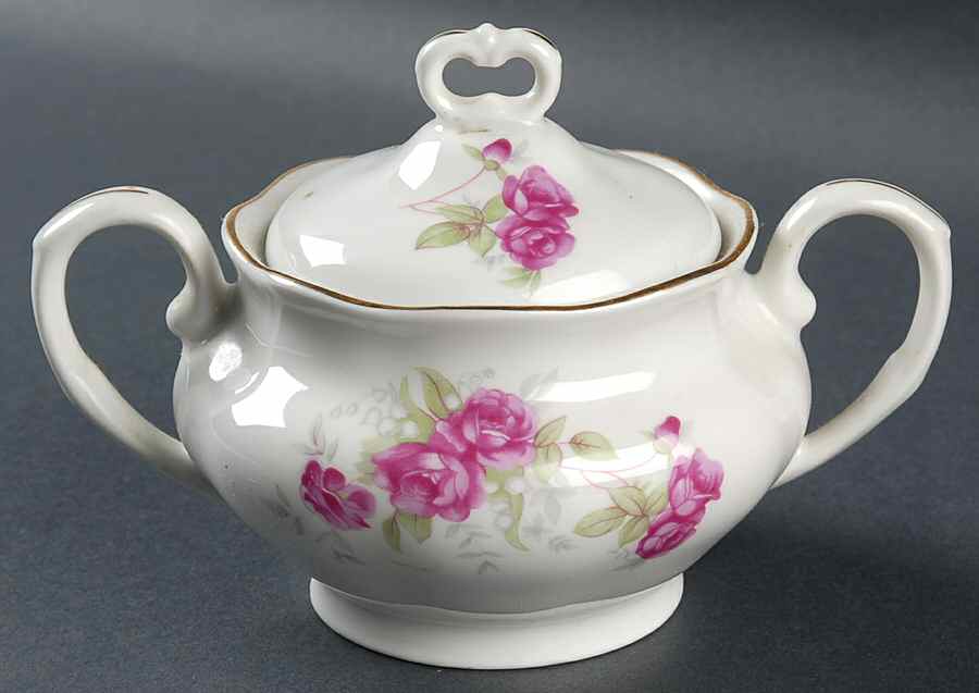 Rosebud Red Sugar Bowl & Lid by Favolina-Karolina-1