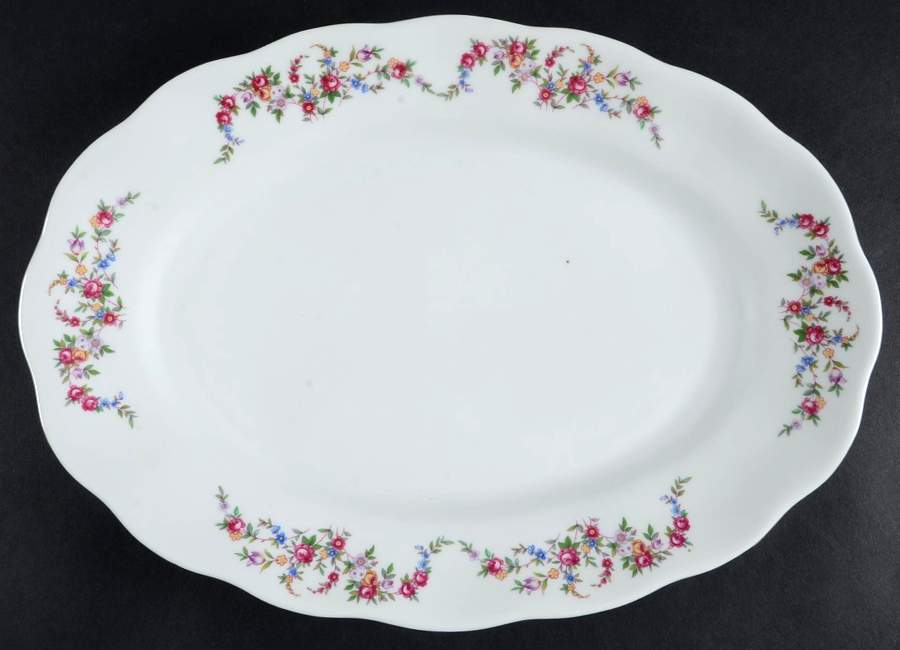 Spring Garland 13" Oval Serving Platter by Favolina-Karolina-1