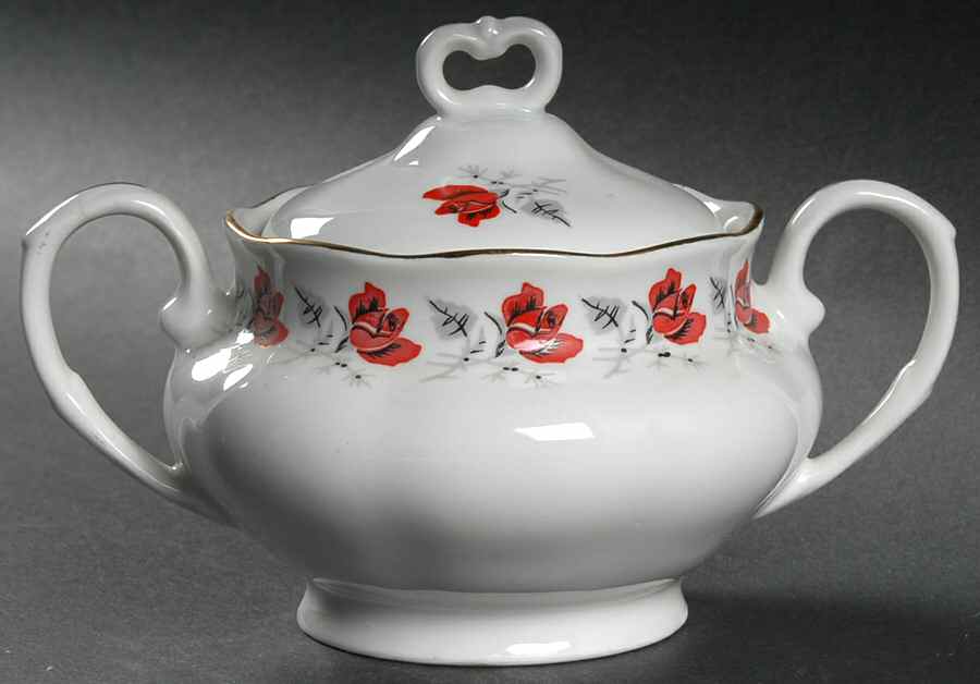 Trailing Rose Sugar Bowl & Lid by Favolina-Karolina-1