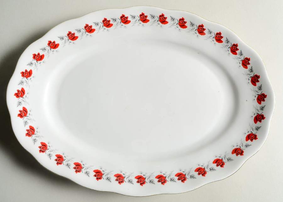 Trailing Rose 13" Oval Serving Platter by Favolina-Karolina-1