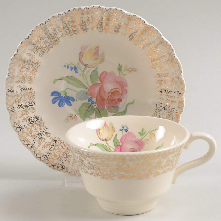 Sharon Footed Cup & Saucer Set by Fairbanks Ward-1