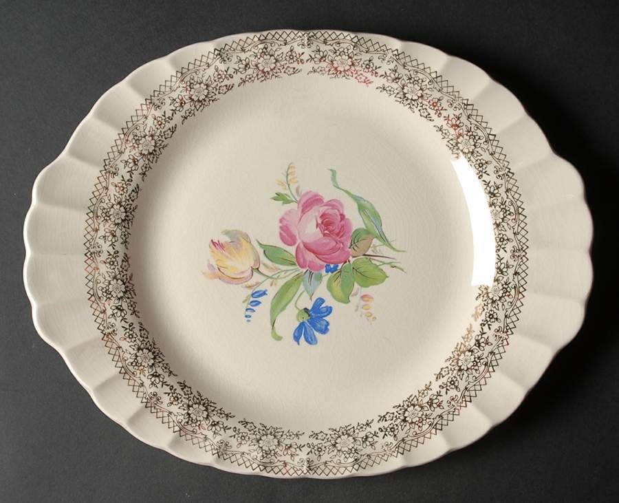 Sharon 13" Oval Serving Platter by Fairbanks Ward-1