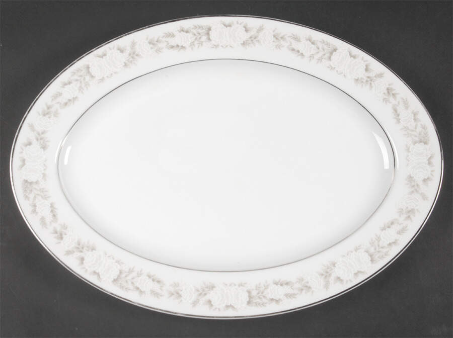 Adele 14" Oval Serving Platter by Fine China of Japan-1