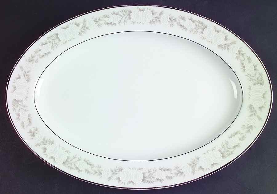 Adele 14" Oval Serving Platter by Fine China of Japan-1