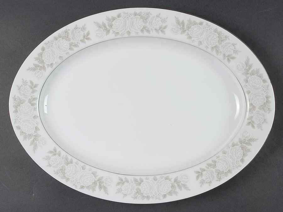 Adele 14" Oval Serving Platter by Fine China of Japan-1