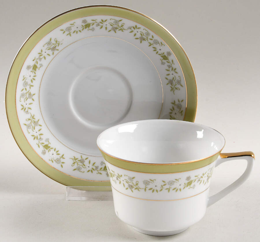 Alicia Flat Cup & Saucer Set by Fine China of Japan-1