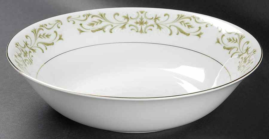 Allegro Green 9" Round Vegetable Bowl by Gambles Import-1