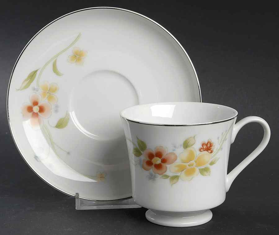 Annabelle Footed Cup & Saucer Set by Fine China of Japan-1
