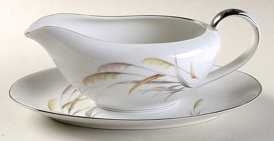 Autumn Gravy Boat & Underplate/Relish by Fine China of Japan-1