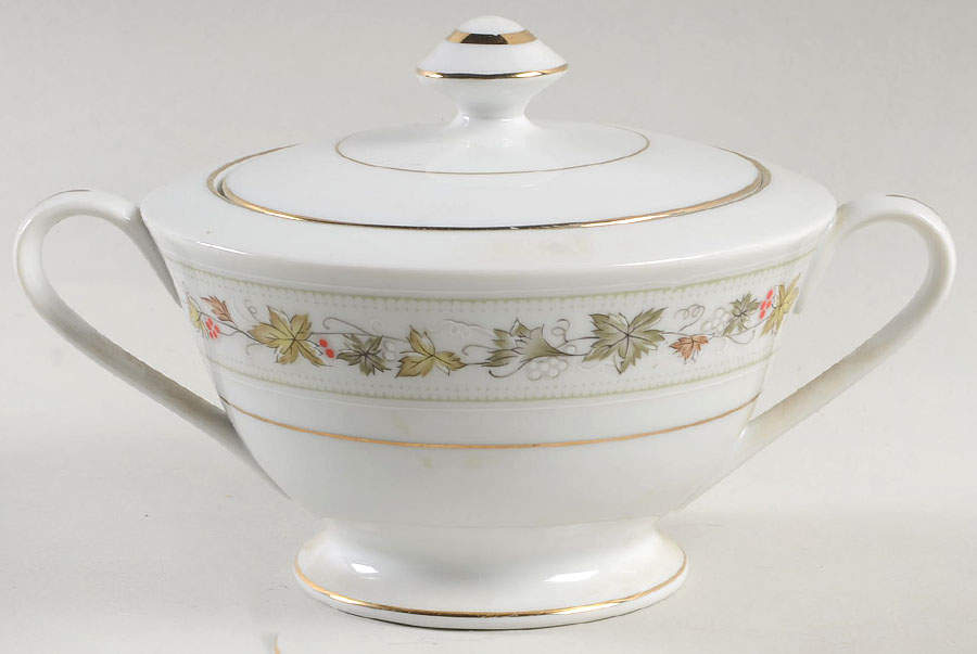 Autumn Sugar Bowl & Lid by Fine China of Japan-1