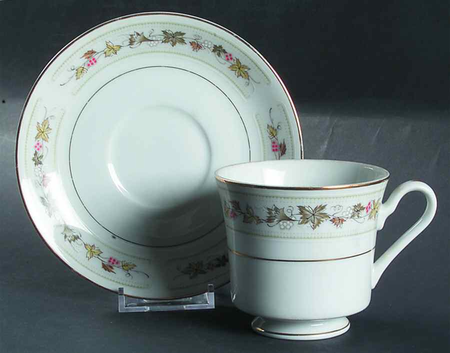 Autumn Footed Cup & Saucer Set by Fine China of Japan-1