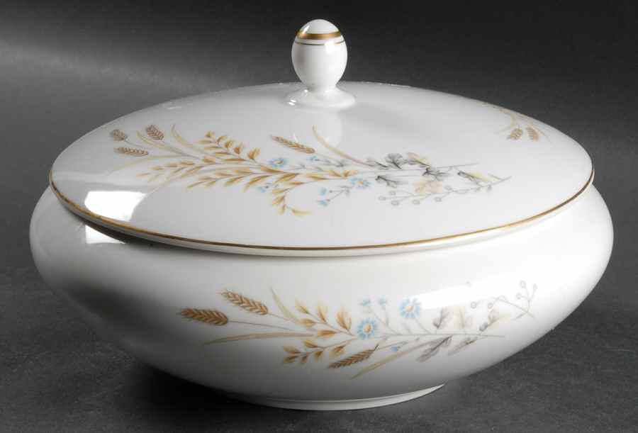 Autumn Wheat Round Covered Vegetable by Fine China of Japan-1
