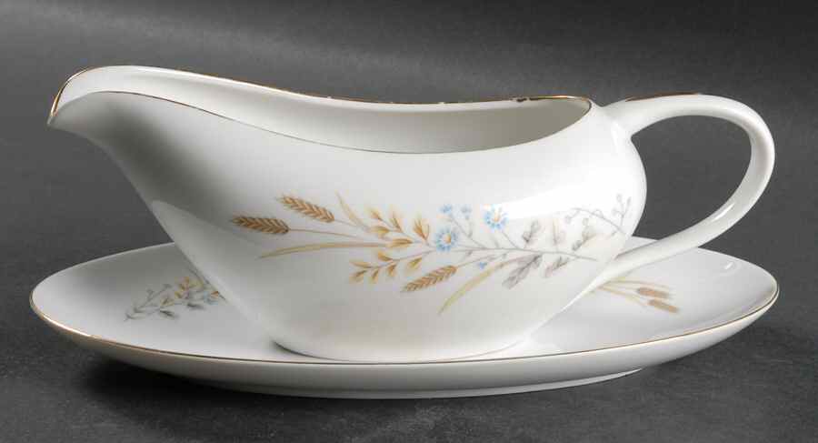 Autumn Wheat Gravy Boat & Underplate by Fine China of Japan-1